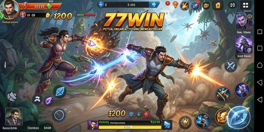 Tampilan aksi seru dalam gameplay 77WIN yang memukau.
