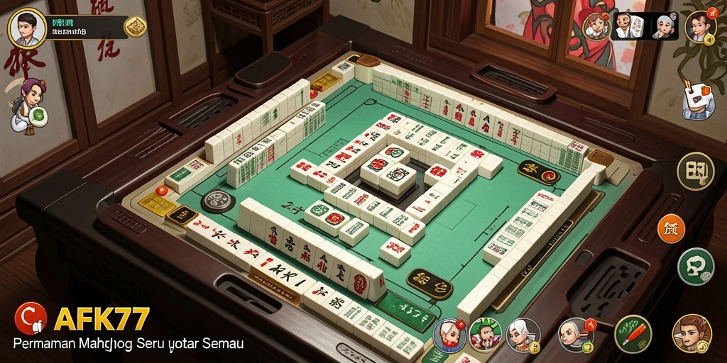 Screenshot gameplay AFK77 menampilkan aksi Mahjong yang seru.