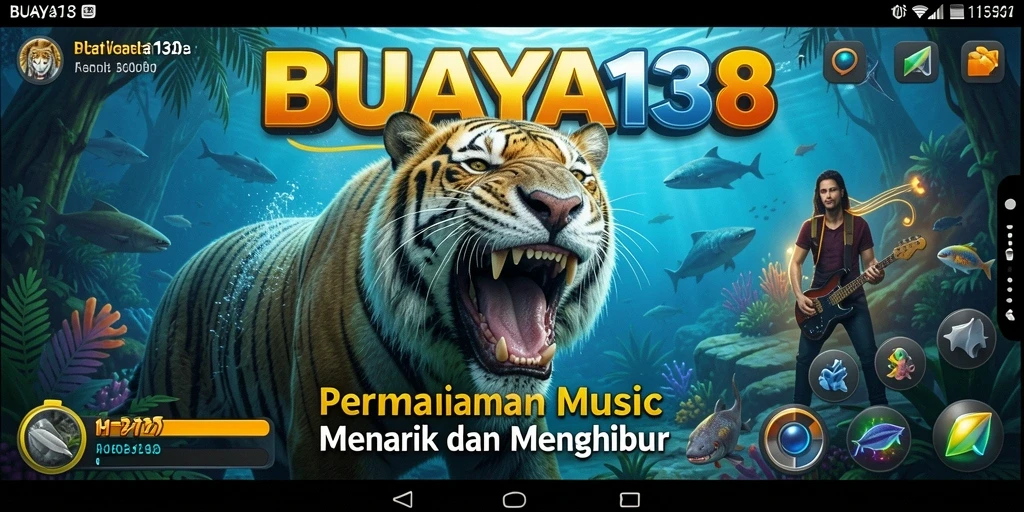 Tampilan utama gameplay BUAYA138 dengan irama musik yang dinamis.