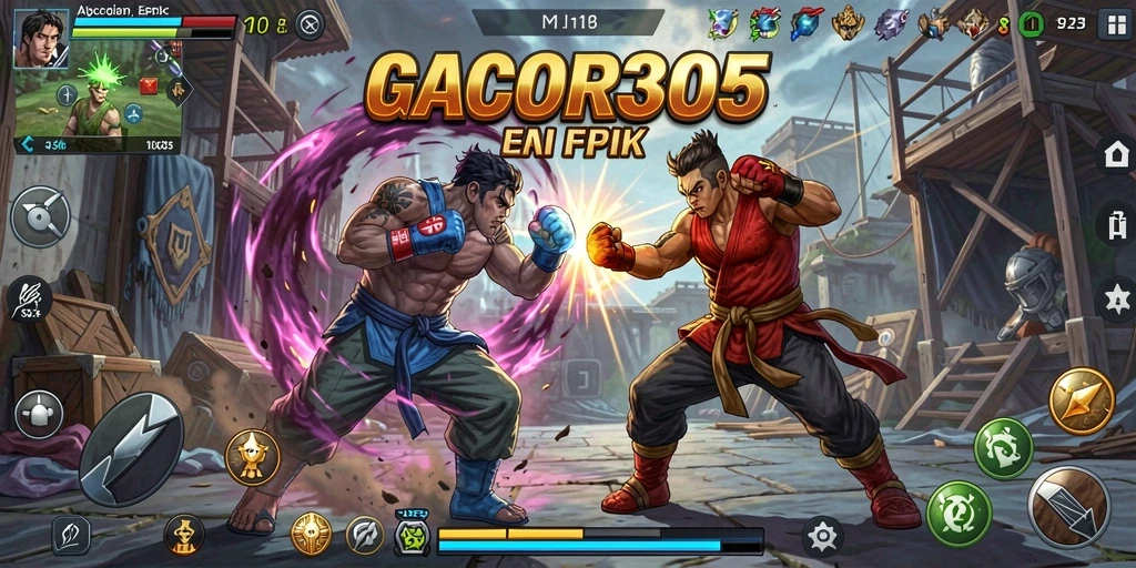Gameplay GACOR305 dengan pertarungan mendebarkan dan karakter unik.