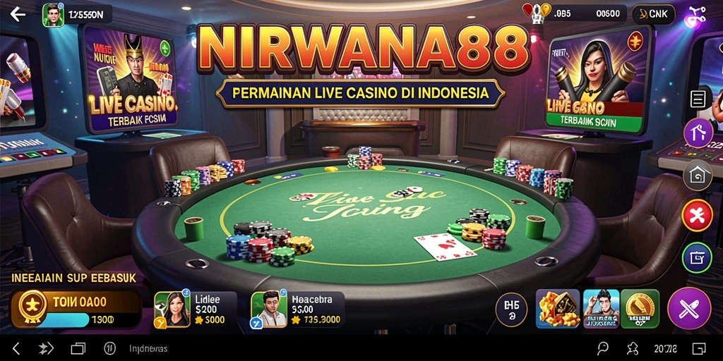 Tampilan menarik gameplay Live Casino di NIRWANA88.