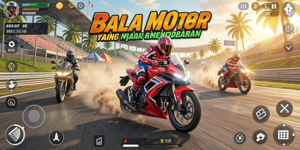 Tampilan seru gameplay RPVIP5 dengan balapan motor.
