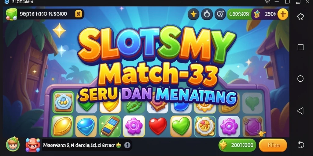 Tangkapan layar gameplay SLOTSMY dengan elemen Match-3 yang menarik.